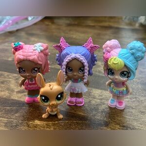 4 Kindi Kids Minis Collectible Posable Bobble Head Figurines